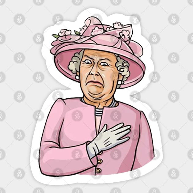 Queen Elizabeth shocked face Sticker by MoondesignA